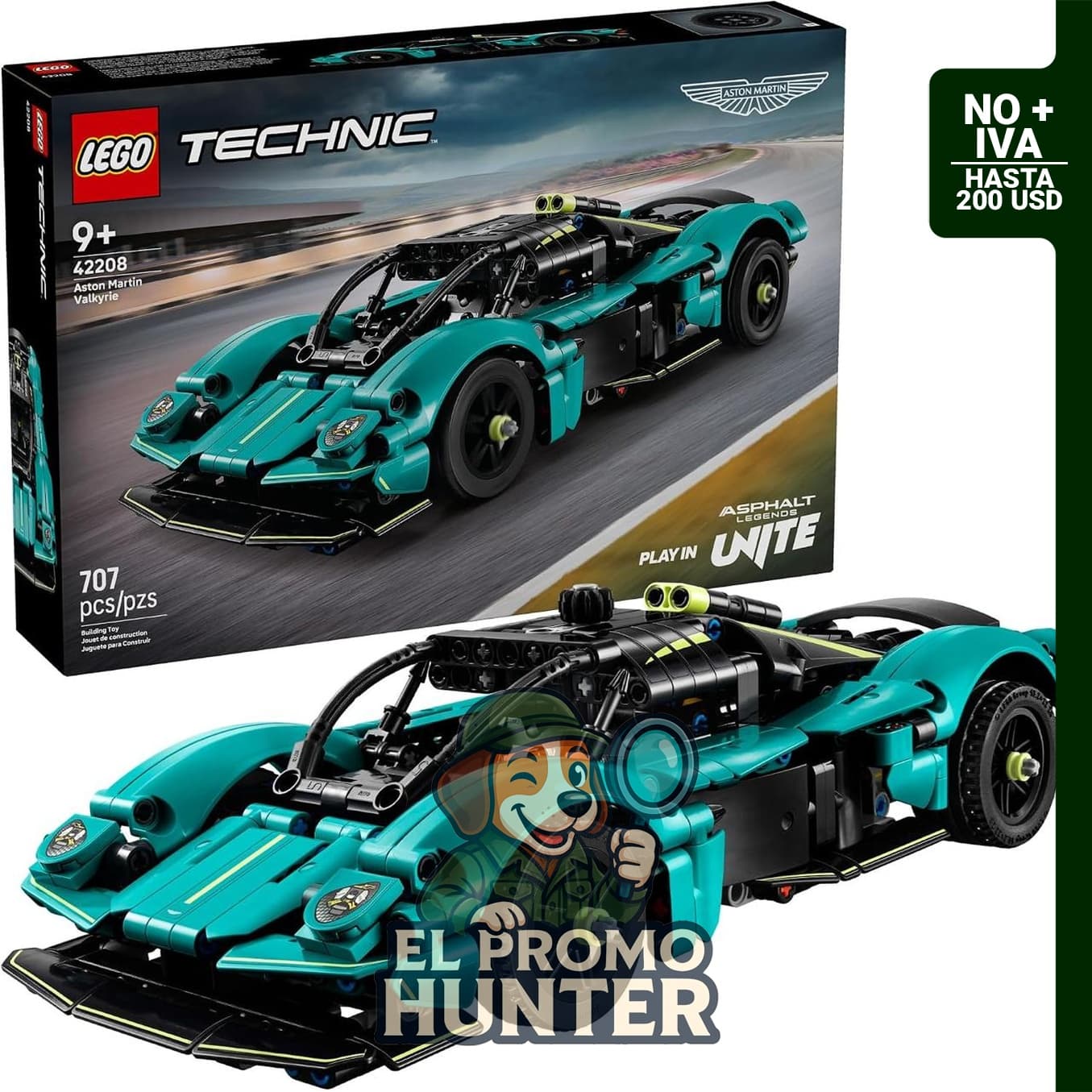LEGO Technic Aston Martin Valkyrie, kit de construcción para niños a partir de 9 años.