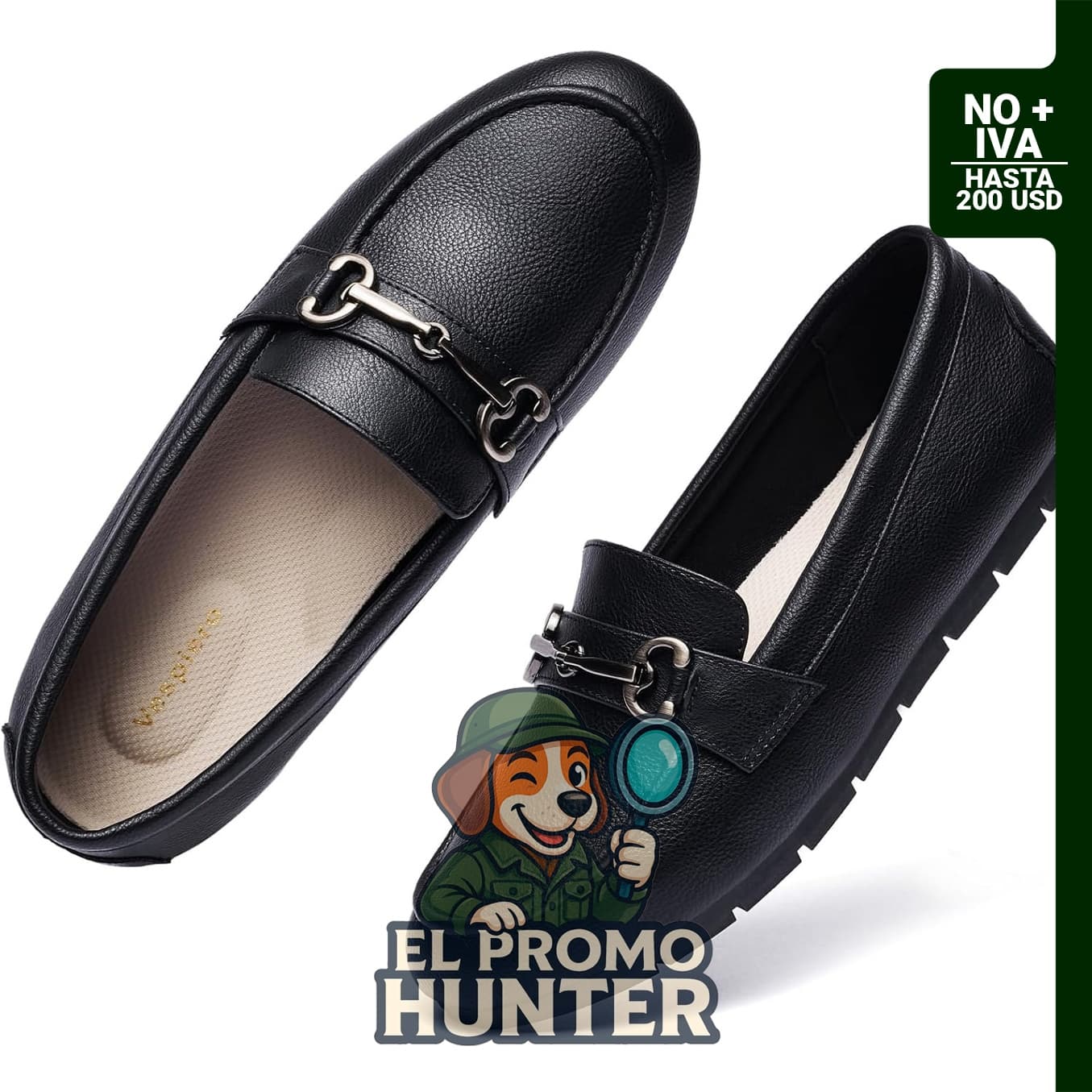 Vespiero Mocasines para mujer con cierre de hebilla, diseñados para uso en oficina y caminar.