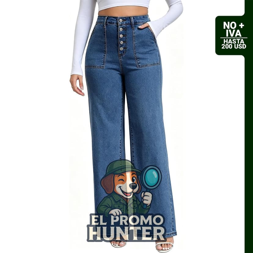 MARIASHA Jeans de pierna ancha para mujer, talla grande