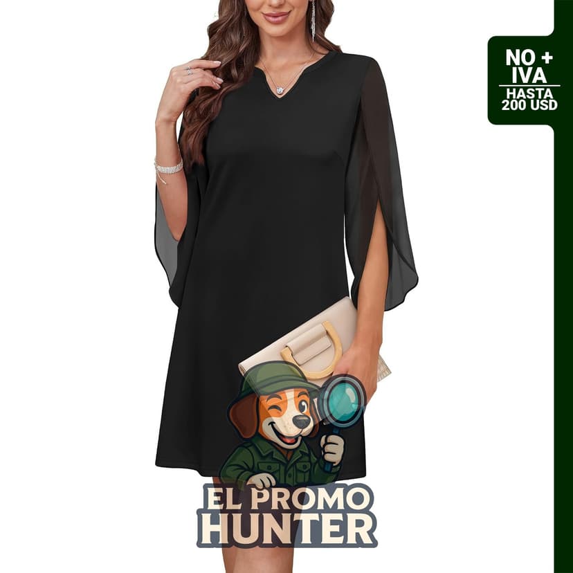RUMIA vestido de cóctel para mujer, manga de gasa, disponible en tallas XS-3XL.
