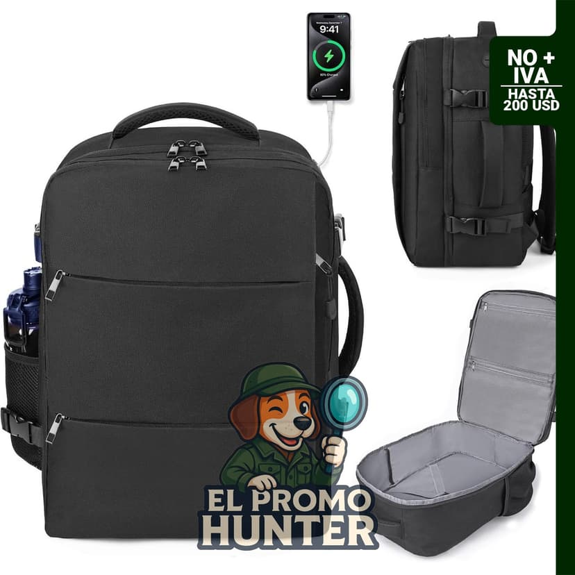 Mochila de viaje DEYACE, aprobada por la TSA, dimensiones 43 x 33 x 20 cm, capacidad de 30L.