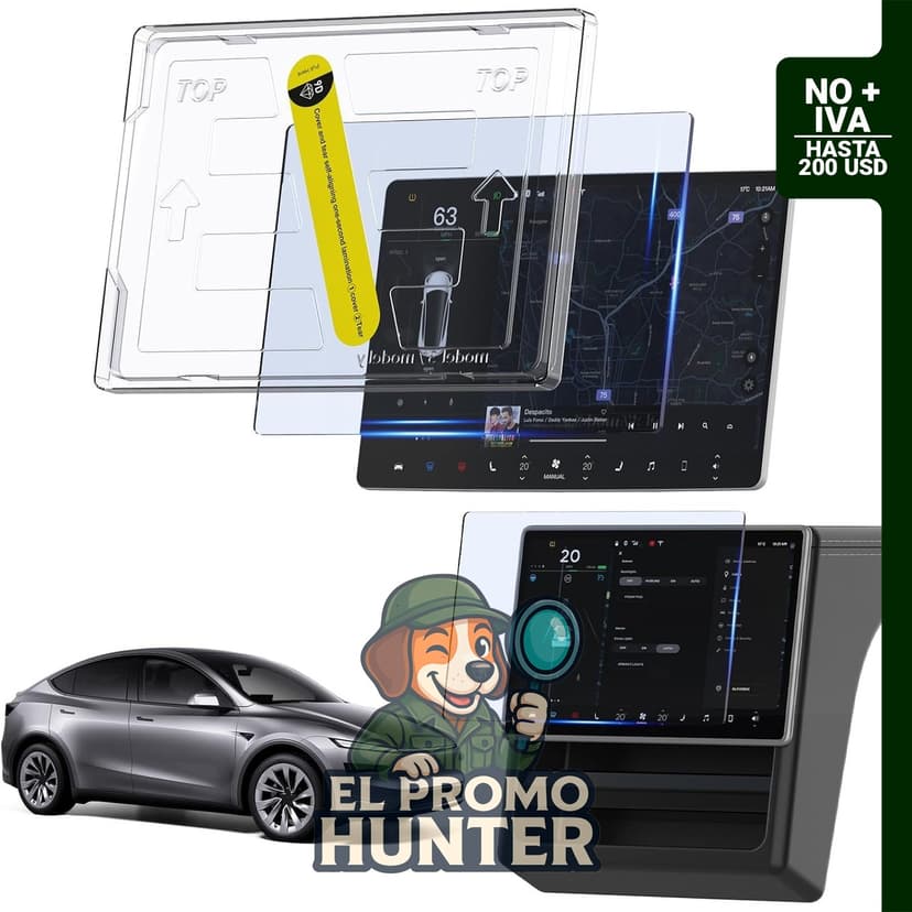 Protector de pantalla 3 en 1 para Tesla Model Y 2026 de 40,6 cm (16 pulgadas), vidrio templado.