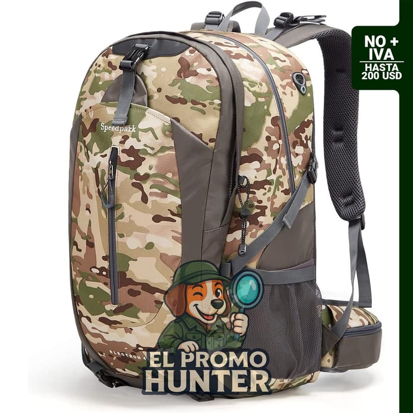 SPEEDPARK Mochila de Senderismo 40L impermeable con cubierta para lluvia, adecuada para actividades al aire libre.