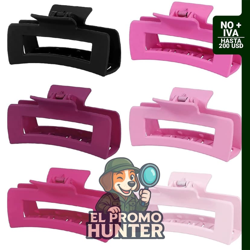 Sisiaipu Pinzas grandes para el cabello de 10,2 cm, set de 6 piezas antideslizantes de acrílico.