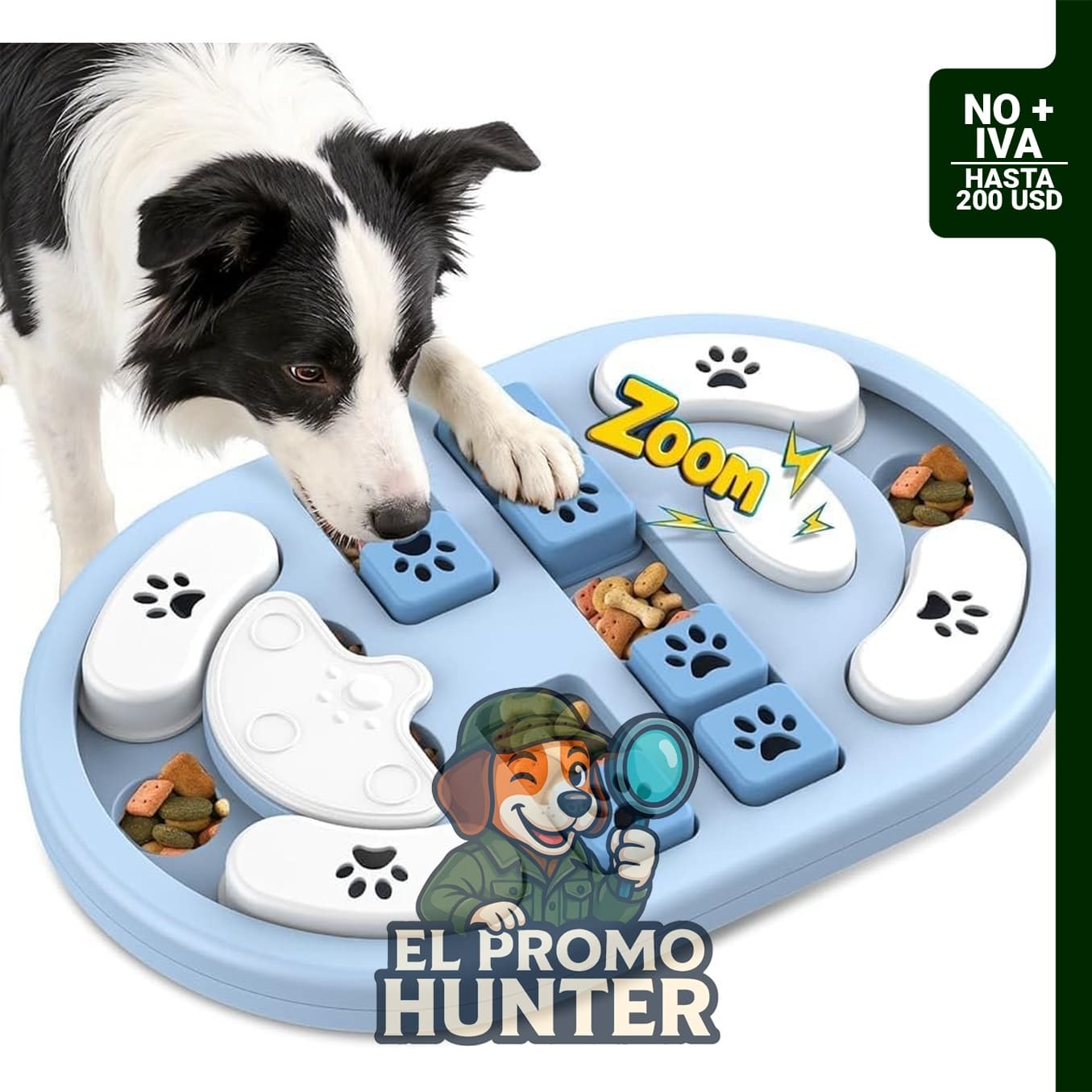 Juguete puzzle interactivo para gatos que dispensa premios, color gris.