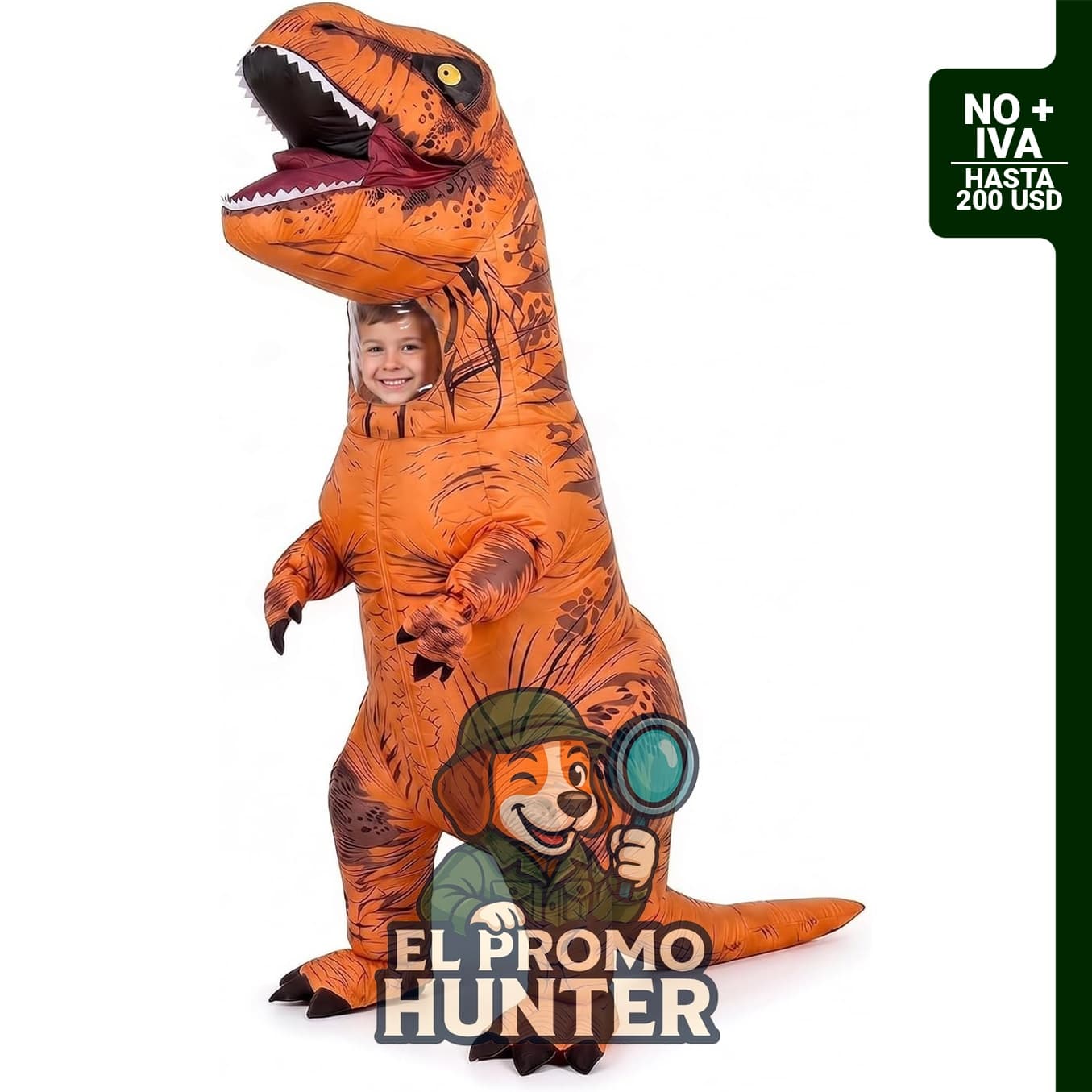 Disfraz Inflable T-Rex de 1,83 m con soplador USB para fiestas temáticas de Halloween.