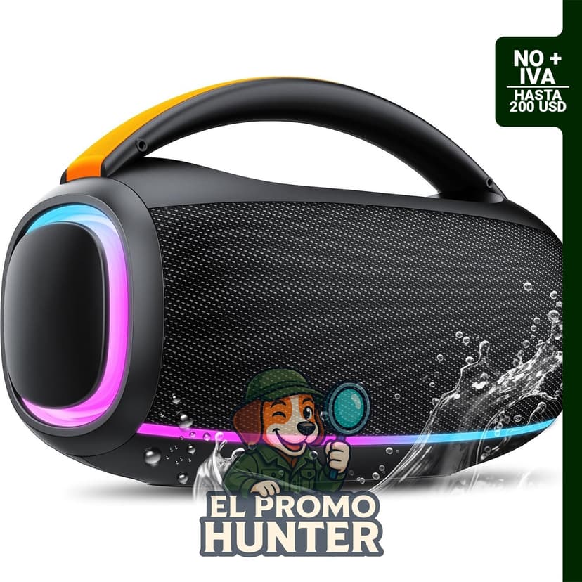 Altavoz Bluetooth Inalámbrico de 80 W, 30 horas de reproducción, IPX7 impermeable.