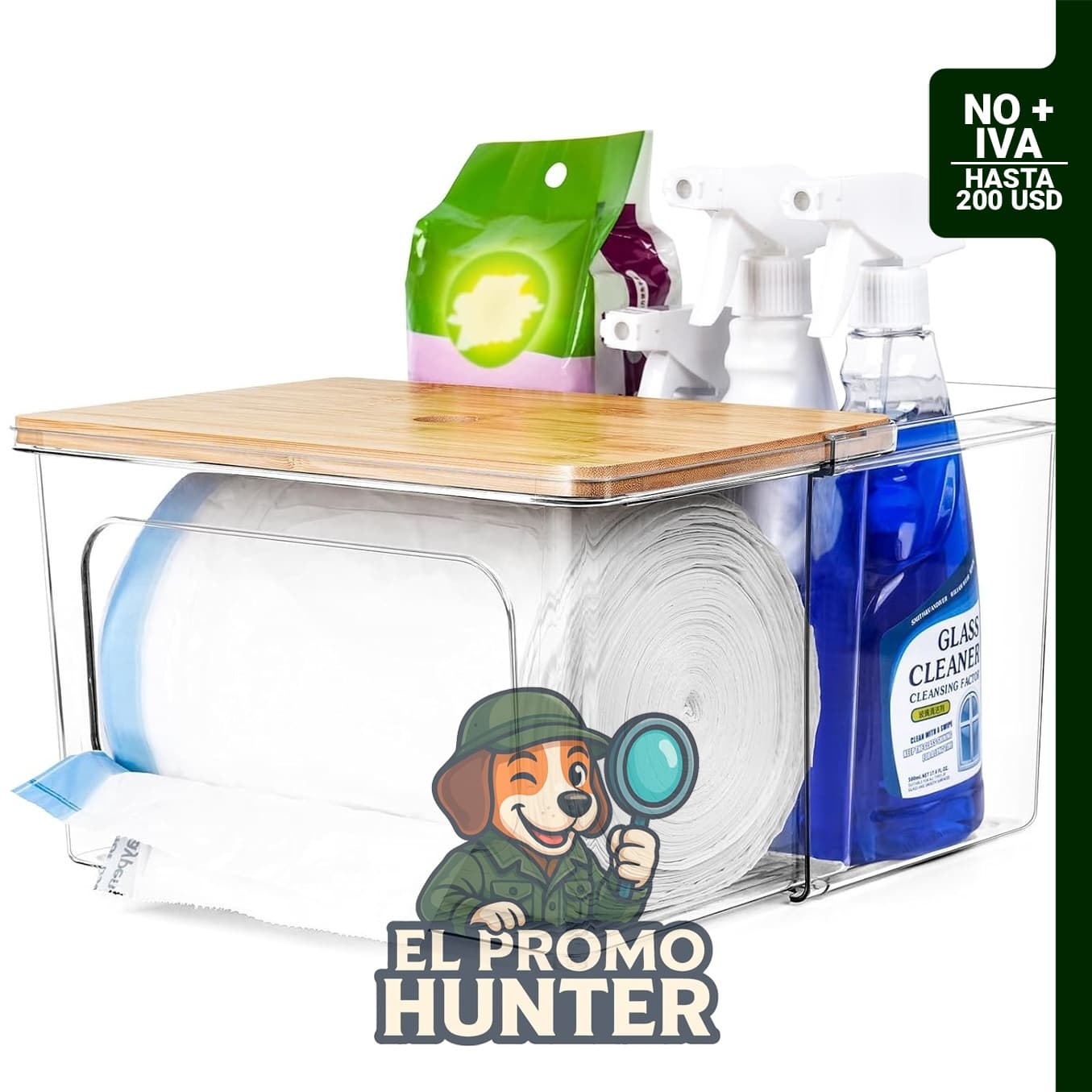 iCASA Organizador de bolsas de basura 2 en 1, dispensador para colocar debajo del fregadero.