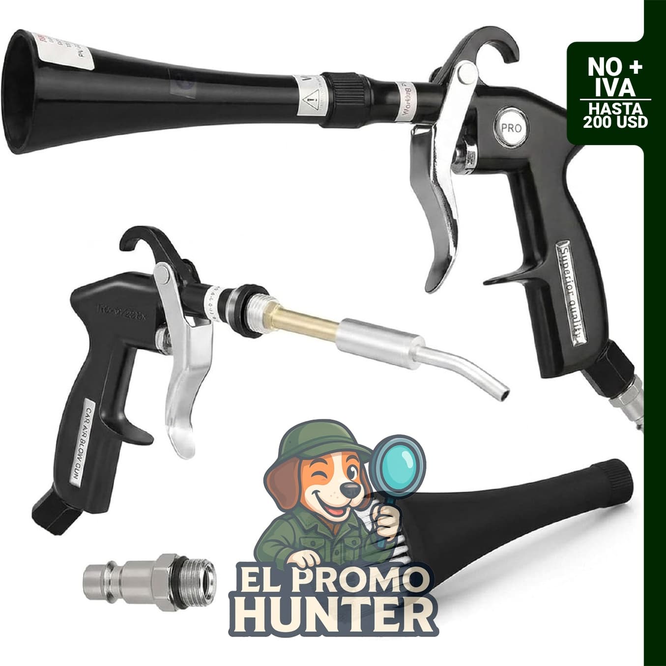 Tornado - Pistola de limpieza para automóvil con 2 boquillas, herramienta para detalles de automóviles.