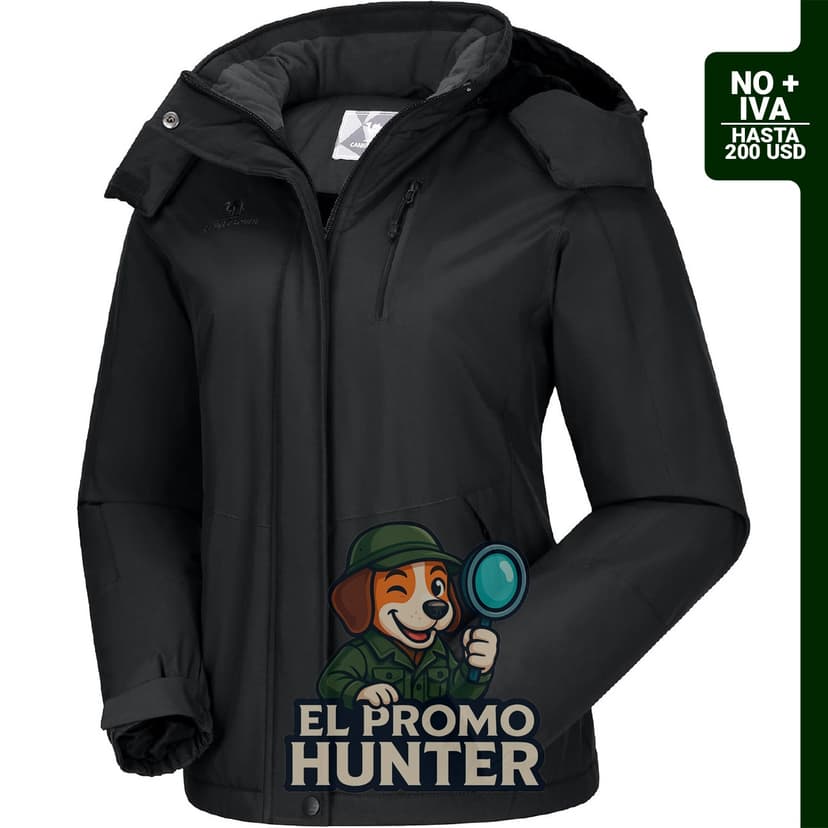 CAMELSPORTS Chaqueta de esquí impermeable para mujer, con forro polar y capucha.