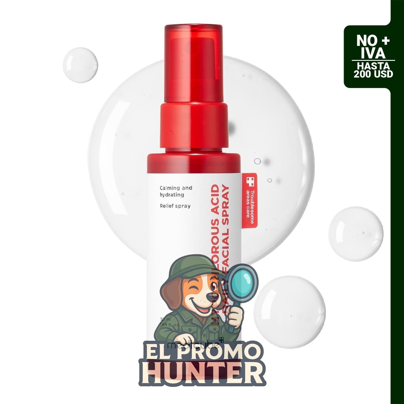 Medicube Power Spray calmante con ácido hipocloroso, 50 ml