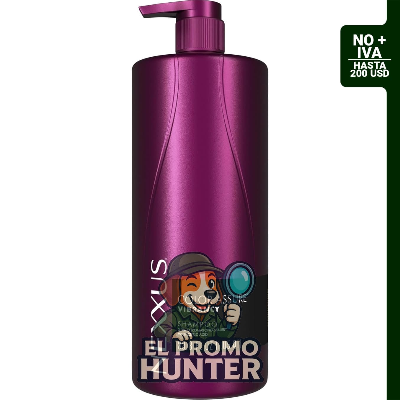 Nexxus tónico con brillo para asegurar el color, formulado para el cuidado del cabello.
