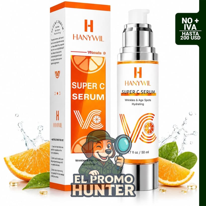 HANYWIL Suero Facial de Vitamina C al 20% con Ácido Hialurónico, 50 ml
