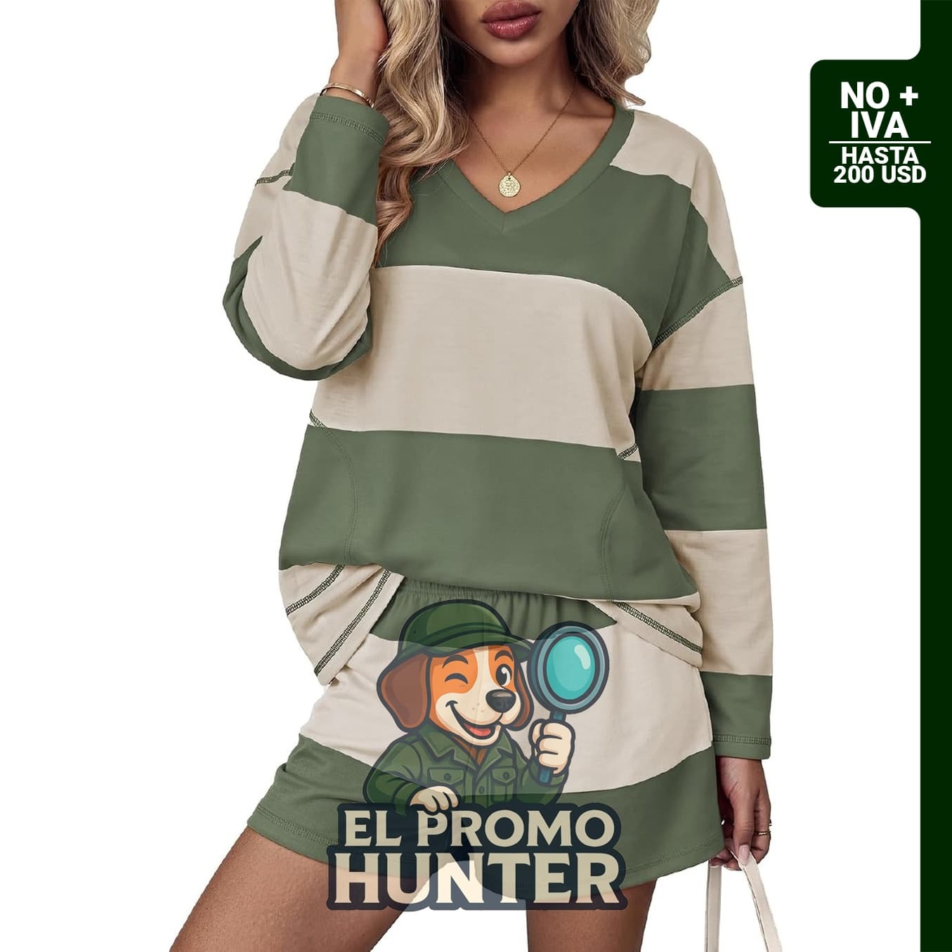 Conjunto de dos piezas para mujer de Ekouaer, incluye camiseta de manga larga y pantalones cortos.