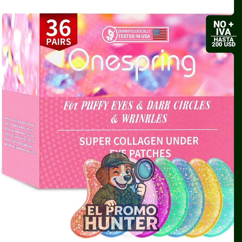 Onespring Mascarillas para ojos, 36 pares de parches para debajo de los ojos que ayudan a reducir ojeras y líneas finas.