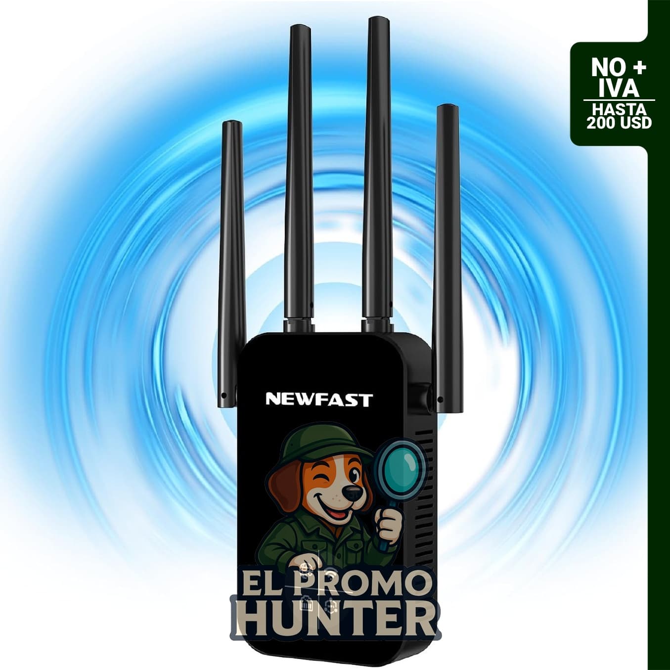 NEWFAST Extensor WiFi AC1200 NF-RE523, amplificador de señal WiFi de doble banda con capacidad de 1200 Mbps.