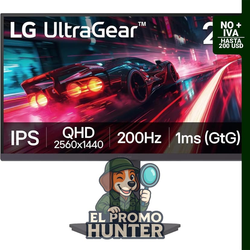 Monitor LG 27G610A-B Ultragear QHD de 27" (68.58 cm) con resolución 2560 x 1440, 200Hz y 1ms de respuesta.