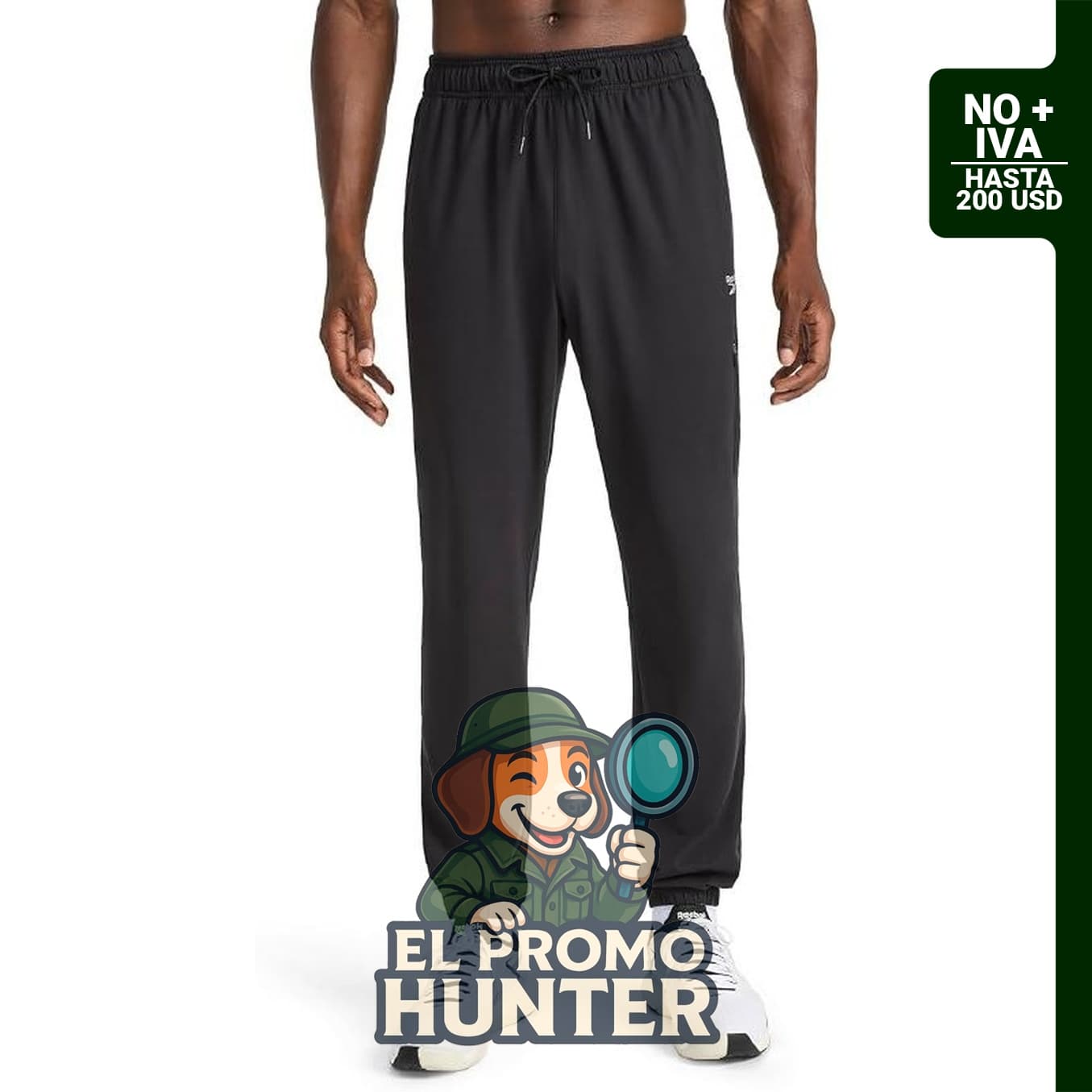 Reebok Slam Dunk - Pantalón para hombre, ajuste estándar, entrepierna de 79 cm, tela de jersey ligera y elástica de poliéster.