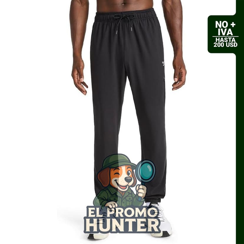 Reebok Slam Dunk - Pantalón para hombre, ajuste estándar, entrepierna de 79 cm, tela de jersey ligera y elástica de poliéster.