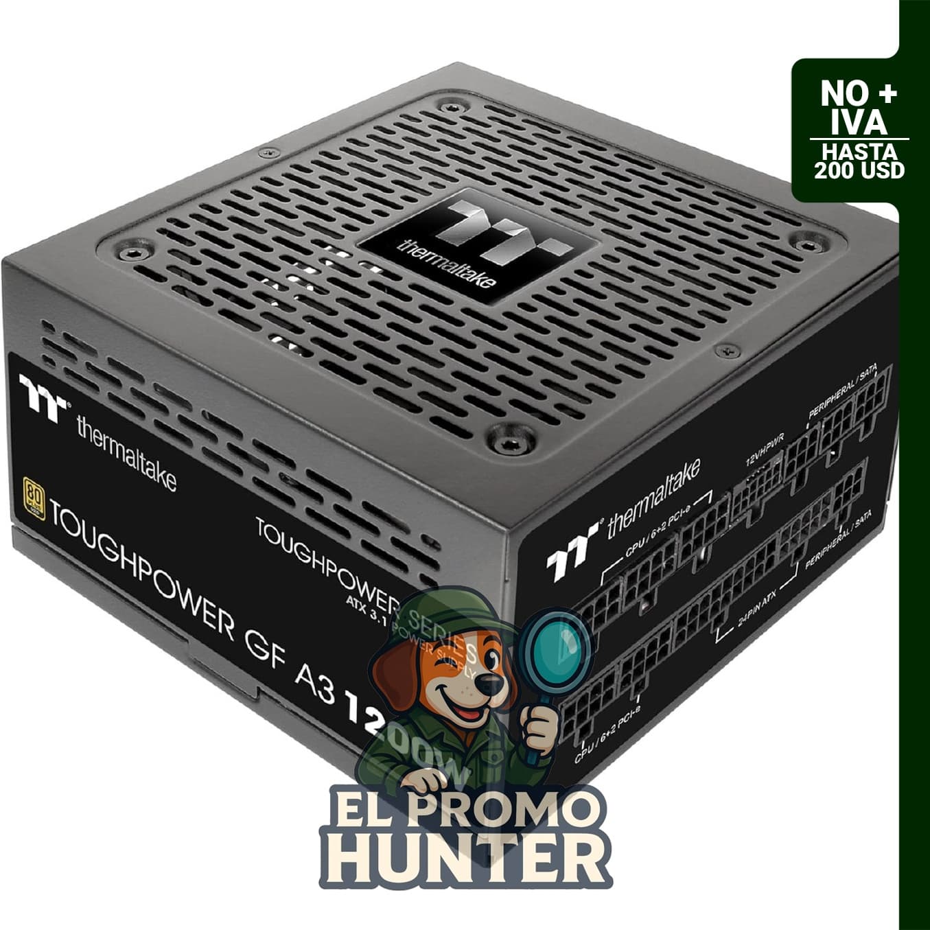 Thermaltake Toughpower GF A3 1200W, fuente de alimentación ATX 3.0 con conectores True 600W 12VHPWR.