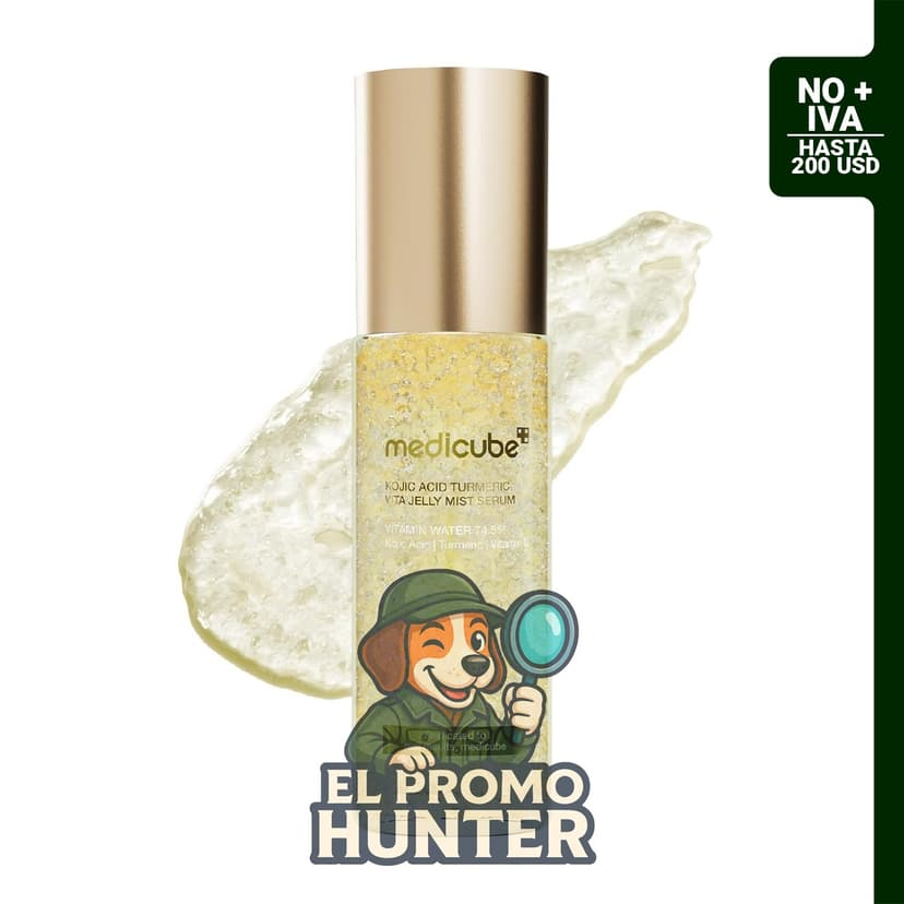 medicube Jelly Mist - Suero facial con cúrcuma y ácido kójico, aerosol 2 en 1.