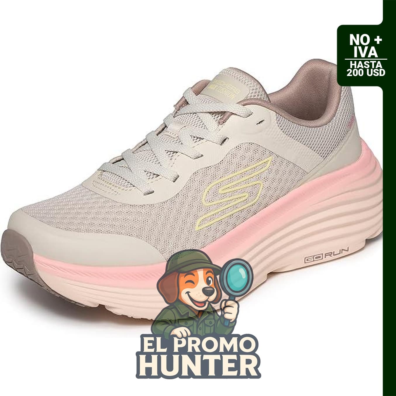 Skechers Max Cushioning Endeavour Canova - Tenis para mujer con máxima amortiguación y parte superior de malla transpirable.
