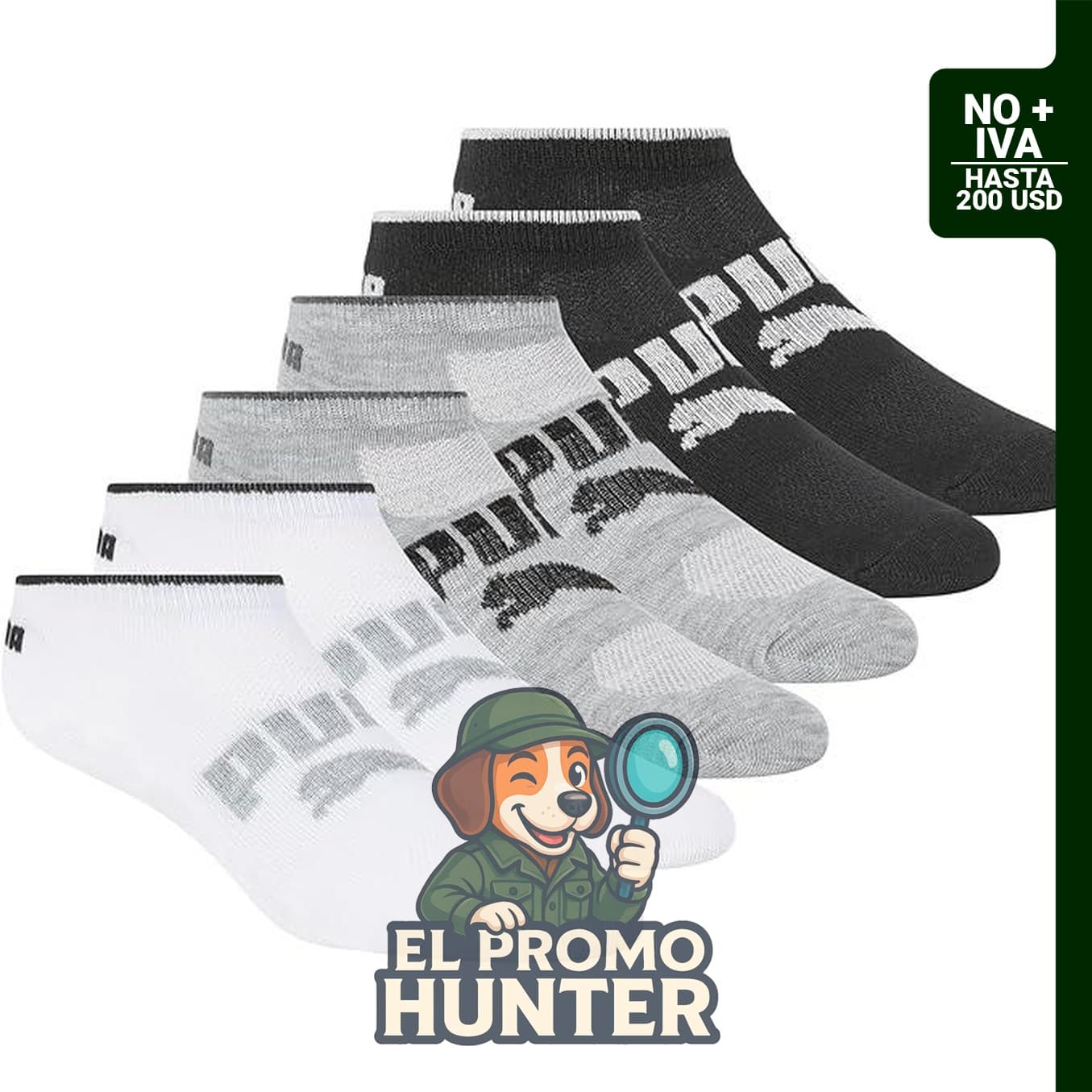 PUMA Calcetines de corte bajo para mujer, paquete de 6 unidades.