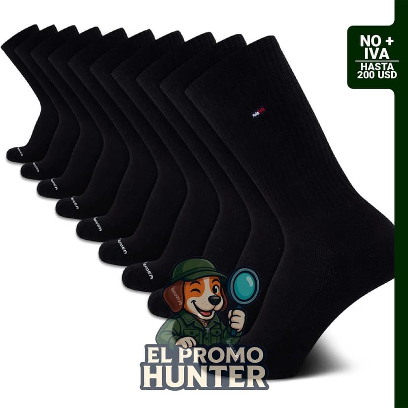 Tommy Hilfiger Paquete de 10 calcetines para hombre, con tecnología de absorción de humedad y acolchados.