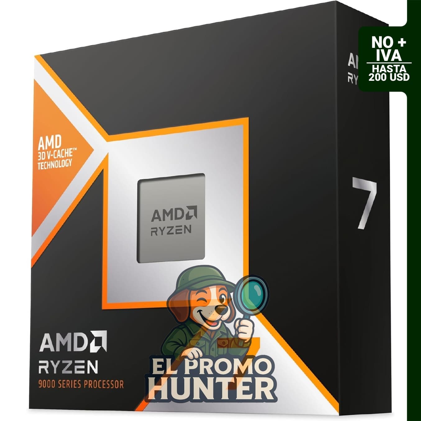 AMD RYZEN 7 9800X3D, procesador de escritorio con 8 núcleos y 16 hilos.