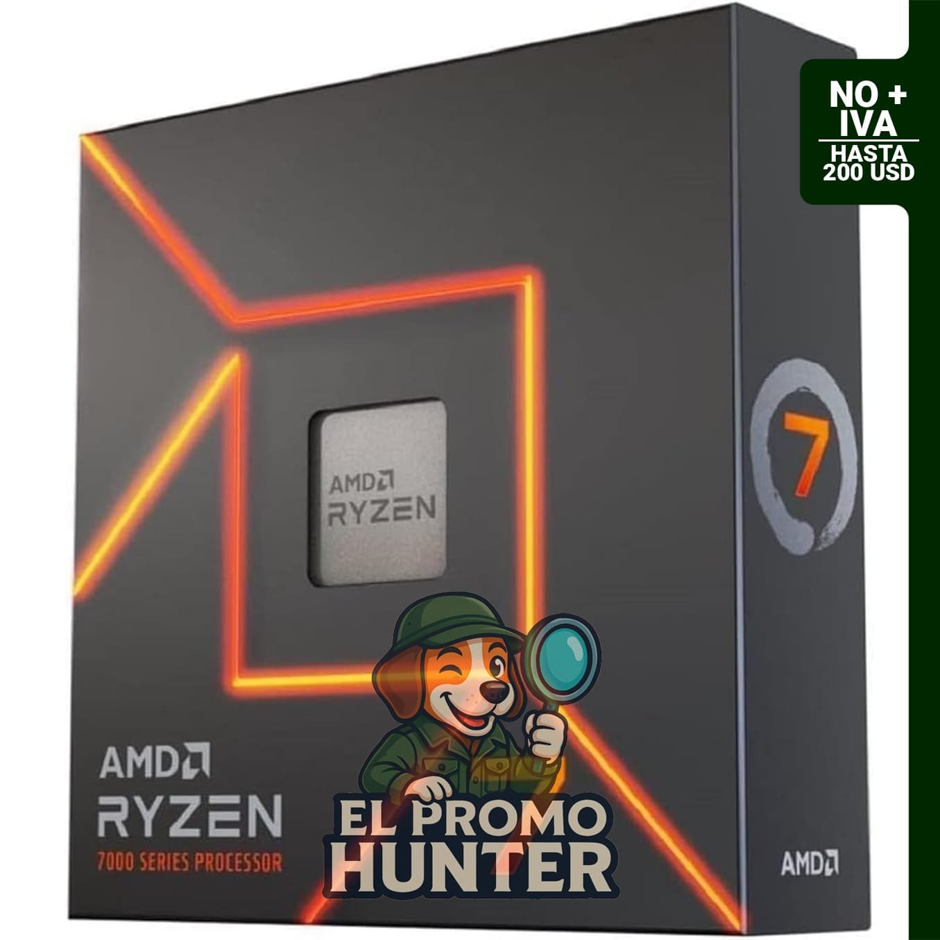 Procesador AMD Ryzen 7 7700X, 8 núcleos, 16 hilos, desbloqueado.