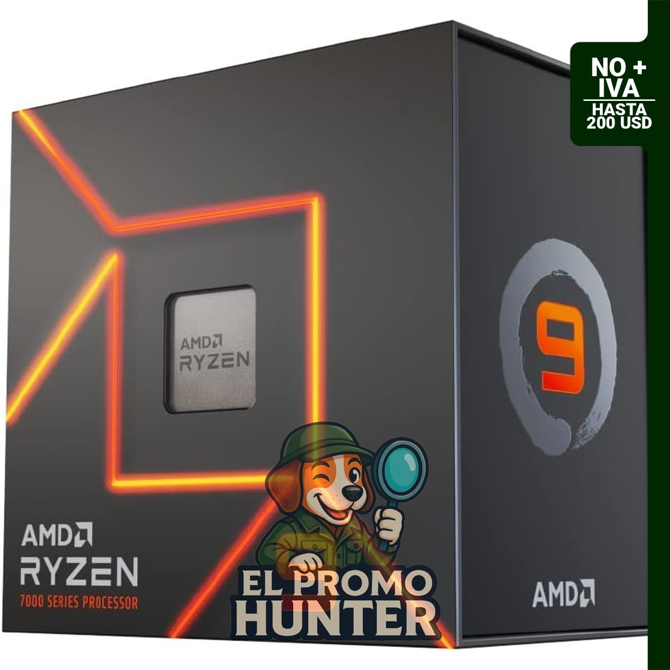 AMD Ryzen 9 7900X, procesador de escritorio desbloqueado con 12 núcleos y 24 hilos.