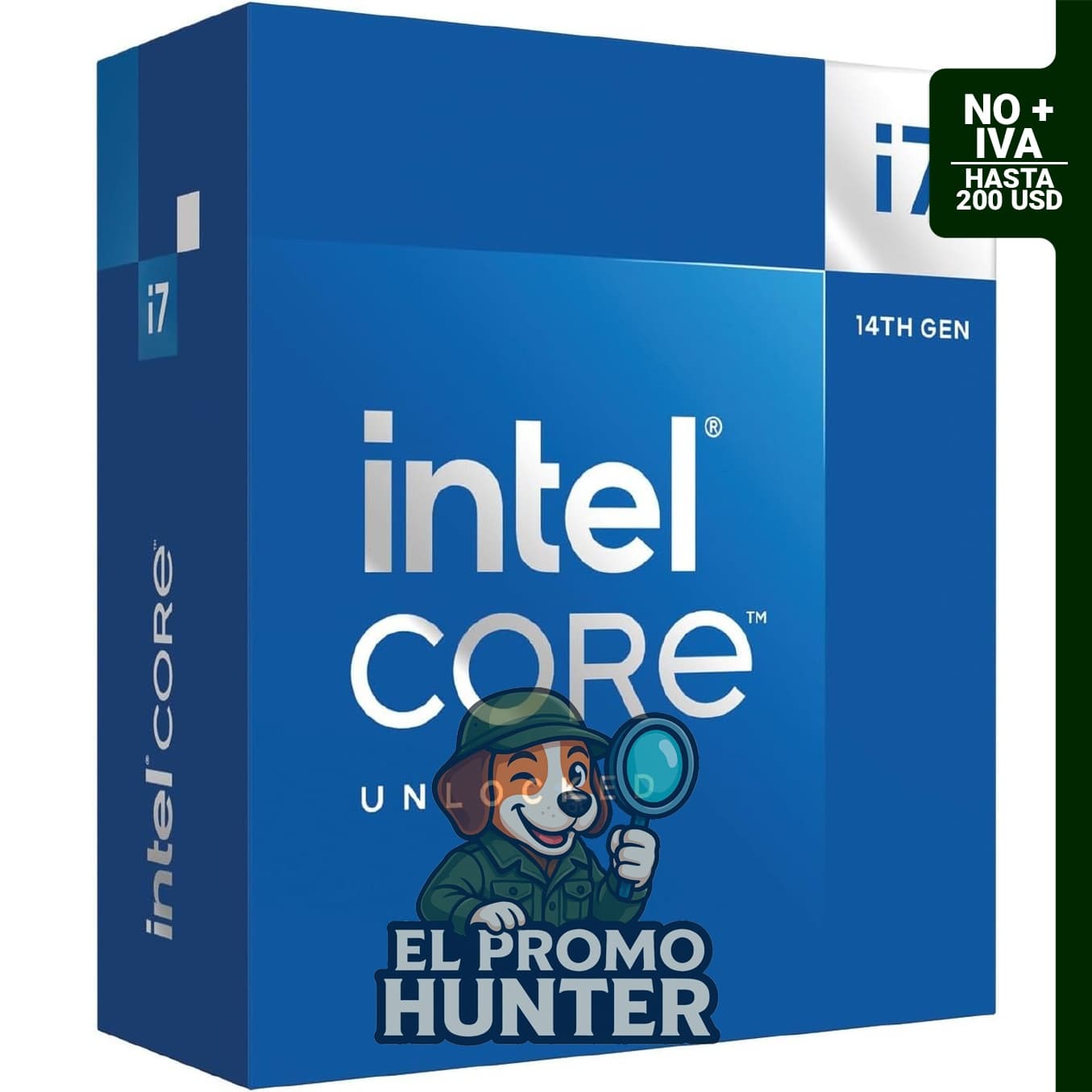 Intel® Core™ i7-14700K procesador de escritorio con 20 núcleos (8 núcleos P + 12 núcleos E) y gráficos integrados.