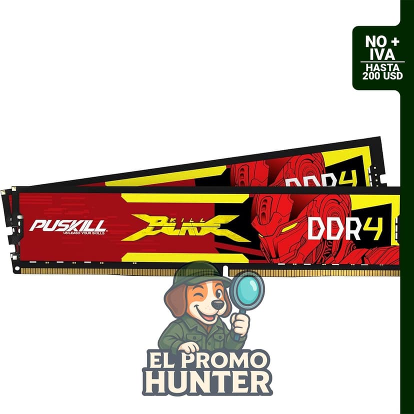 PUSKILL DDR4 3200MHz CL16 Kit de RAM de escritorio, 16 GB (2 x 8 GB)