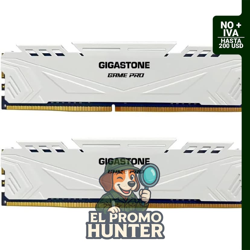 GIGASTONE Game PRO Kit de 16 GB (2 x 8 GB) DDR4 3200 MHz, memoria de escritorio UDIMM 288 Pin, sin búfer, no ECC.