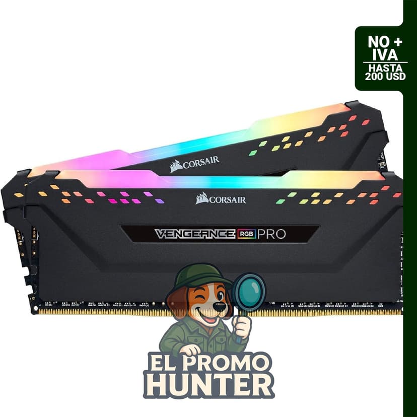 CORSAIR Vengeance RGB PRO DDR4 RAM 32GB (2x16GB) 3200MHz CL16-20-20-38 1.35V para computadoras de escritorio