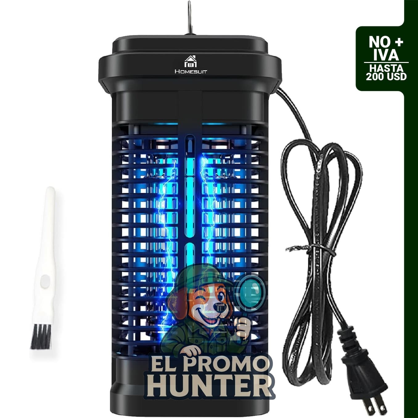 Homesuit Exterminador de insectos para exteriores de 20 W, 4000 V, impermeable y con interruptor.