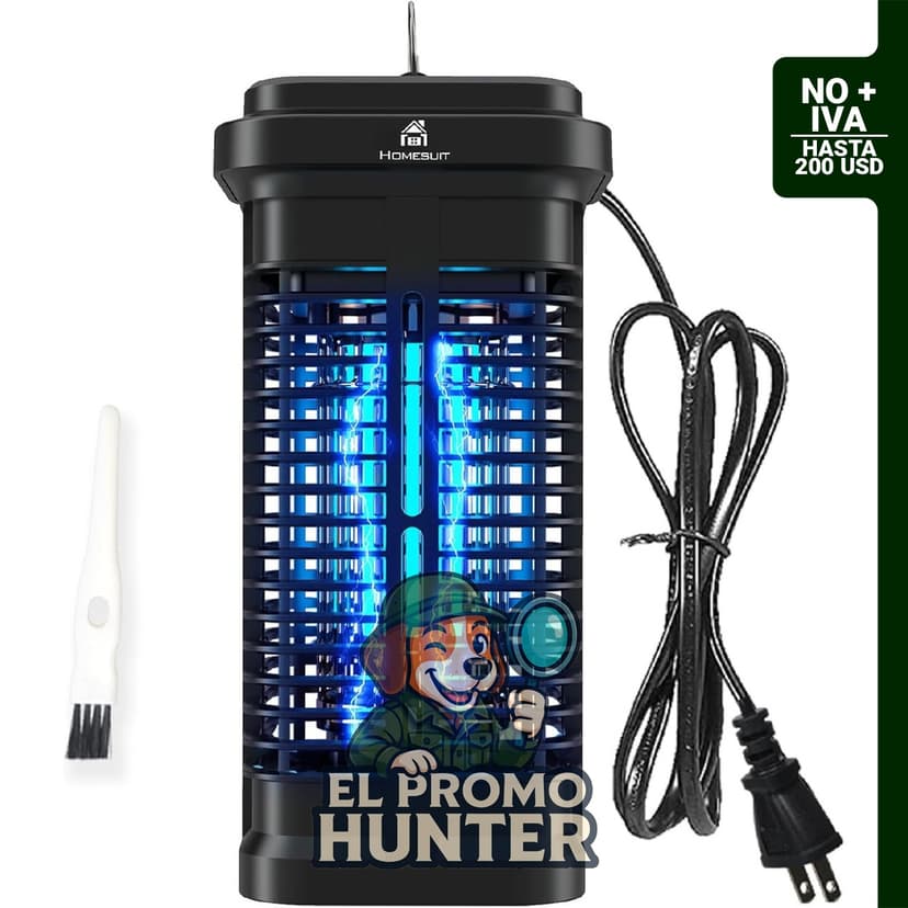 Homesuit Exterminador de insectos para exteriores de 20 W, 4000 V, impermeable y con interruptor.