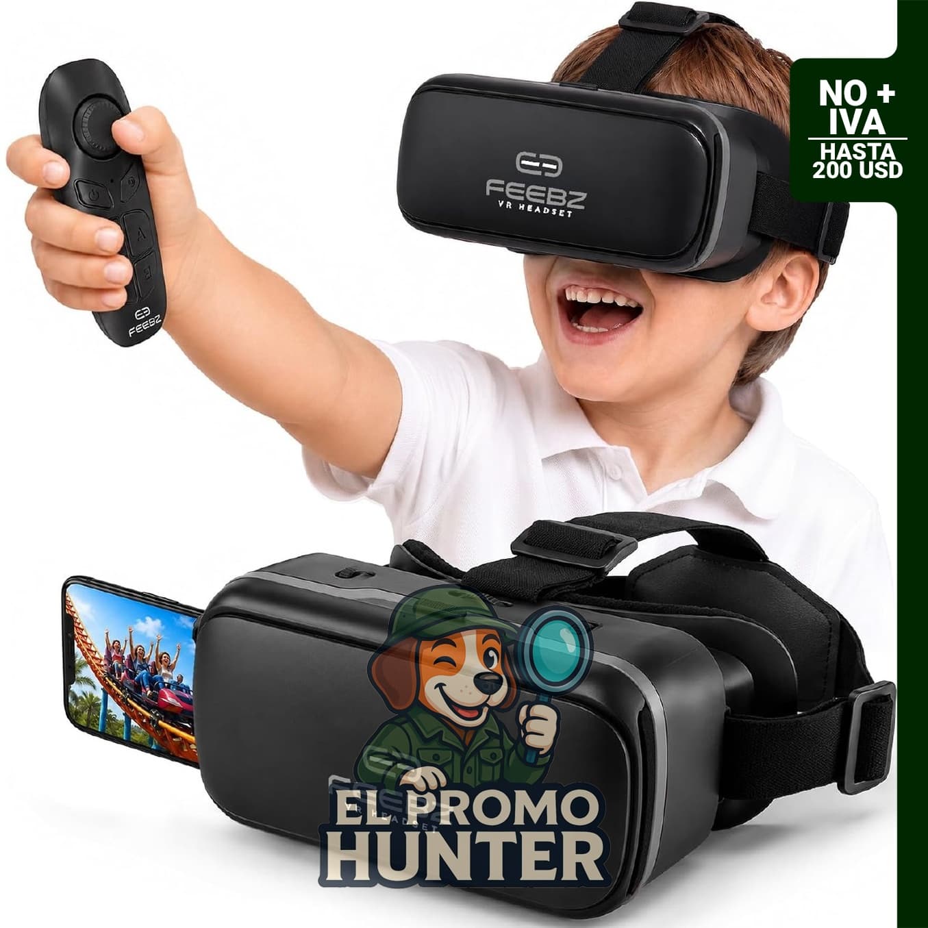 Auriculares de Realidad Virtual 3D para niños con control remoto Android, compatibles con iPhone y teléfonos Android.