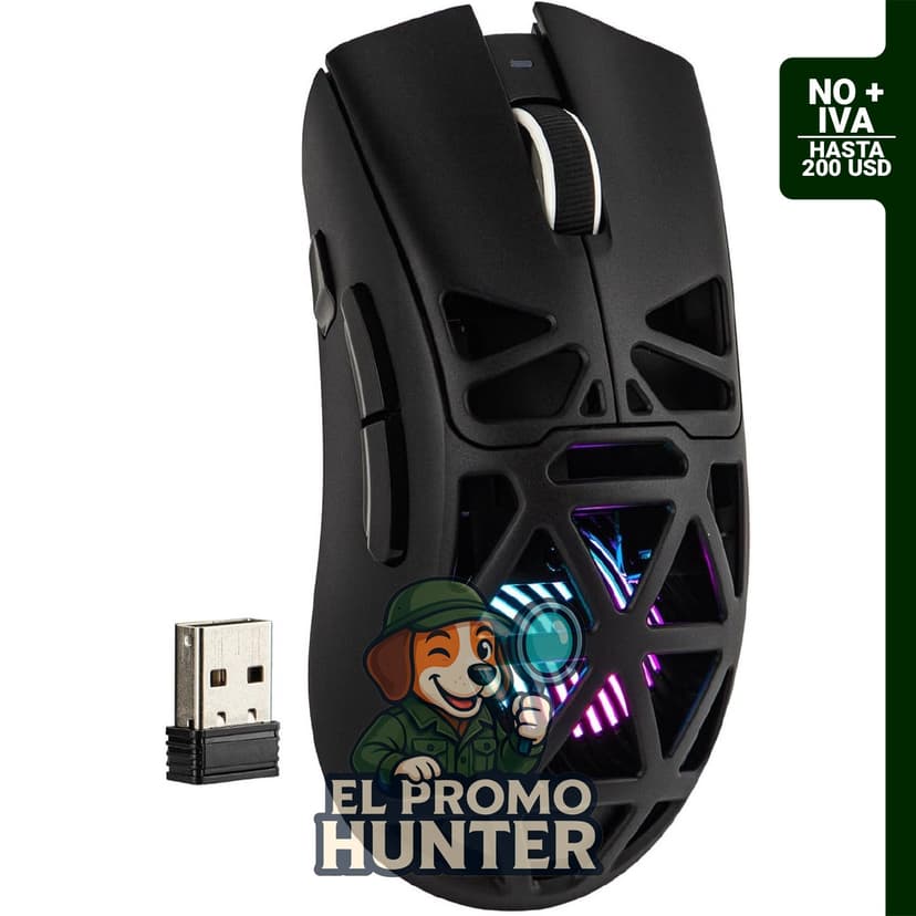 MechLands Aula SC620, ratón inalámbrico para juegos con conexión 2.4G/USB-C/BT, batería de 400 mAh y DPI ajustable hasta 12,000.