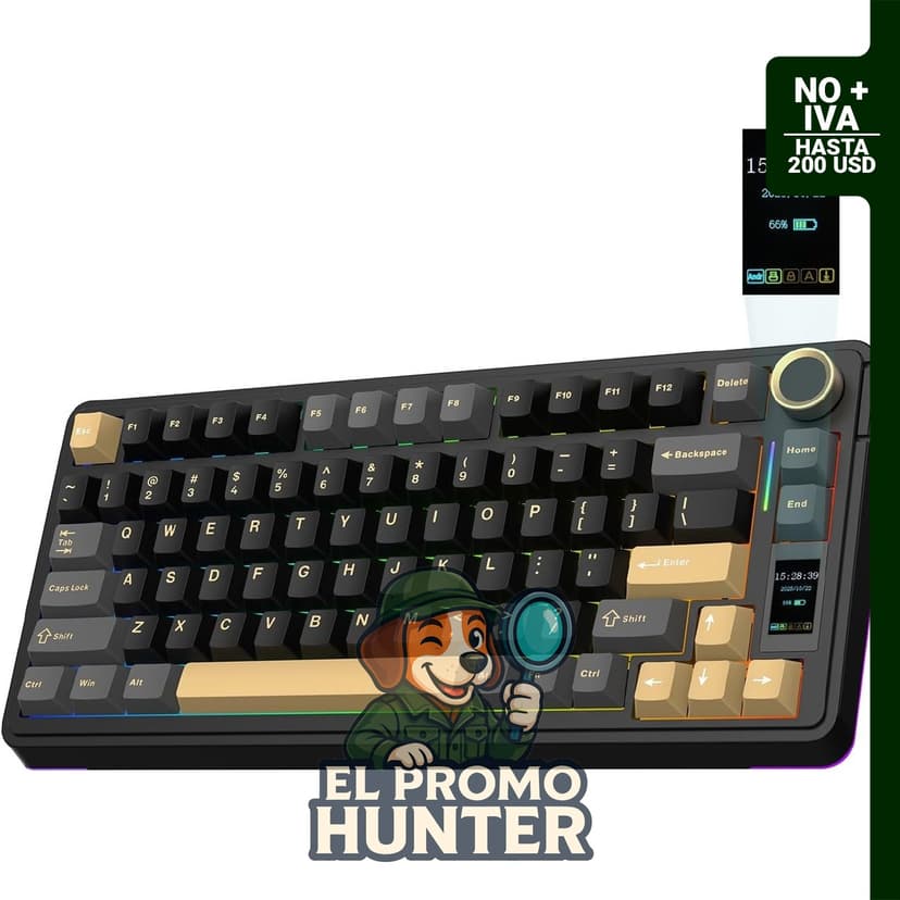 EPOMAKER X Aula EA75 MAX Teclado inalámbrico para juegos con pantalla