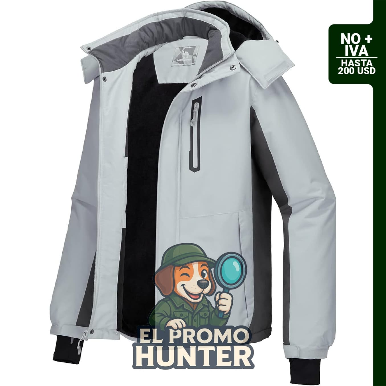 CAMEL CROWN Chaqueta de esquí impermeable para hombre, con capucha desmontable y forro polar.
