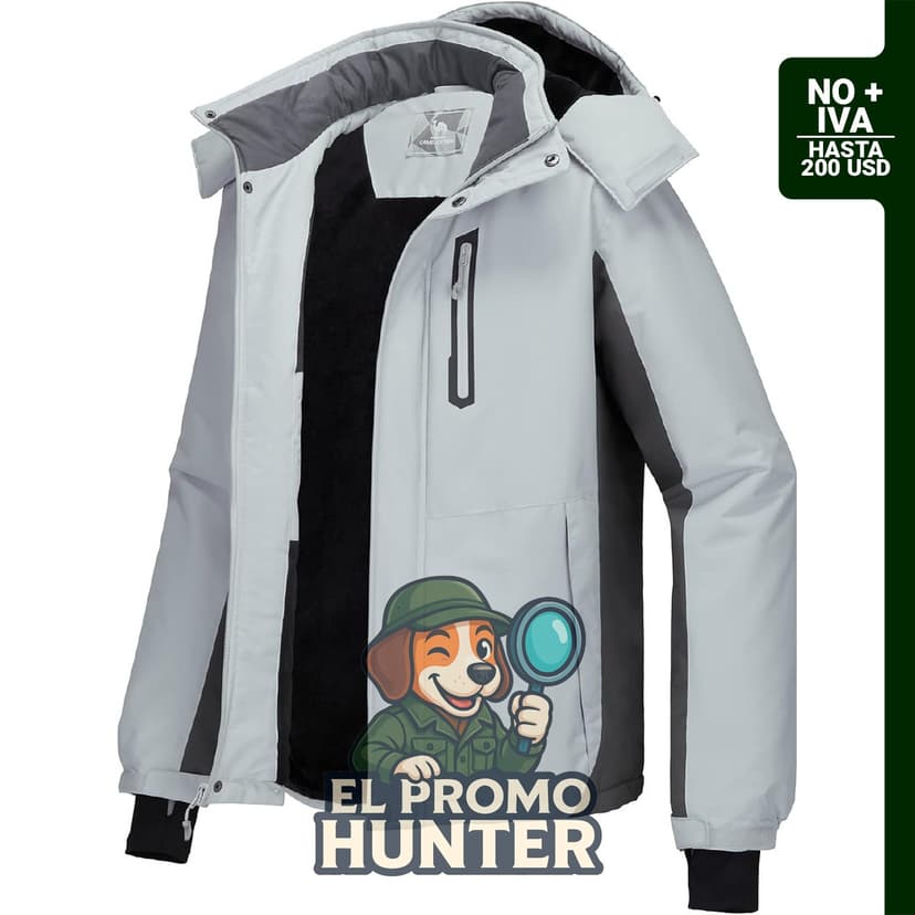 CAMEL CROWN Chaqueta de esquí impermeable para hombre, con capucha desmontable y forro polar.