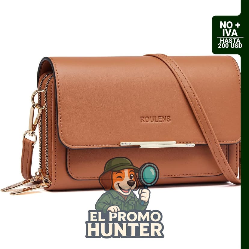 Roulens bolso cruzado pequeño para mujer, con ranuras para tarjetas de crédito y capacidad para teléfono celular.