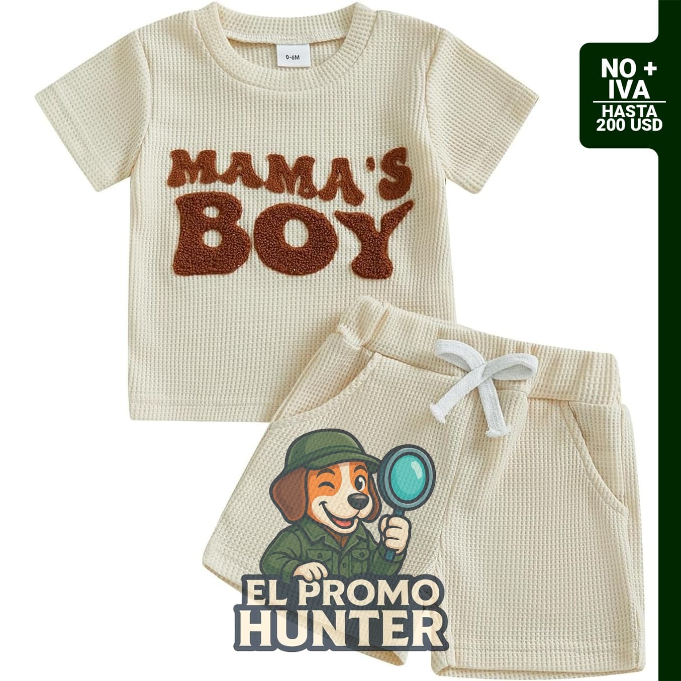 Conjunto de ropa de verano para bebé niño, incluye camiseta de manga corta y pantalones cortos.