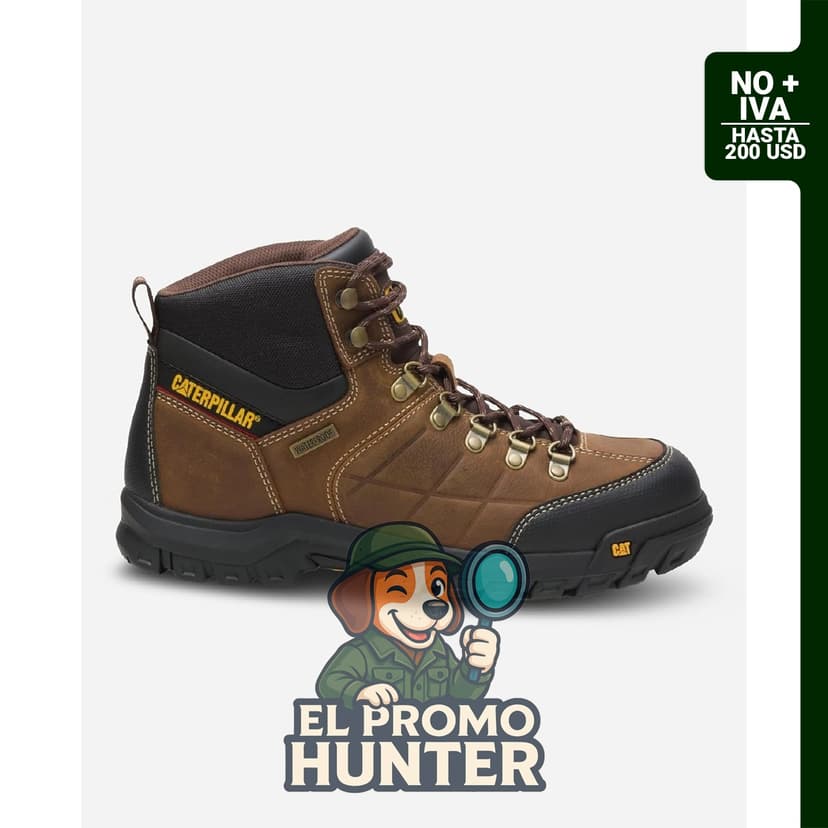 Botas de trabajo CAT para hombre, cuero impermeable y antideslizante.
