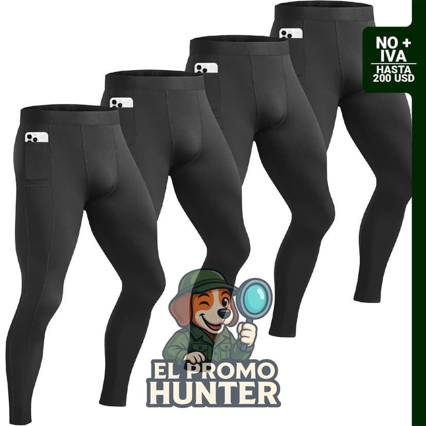 HovSiyla pantalones deportivos de compresión para hombre, con bolsillo, mallas para correr y gimnasio.