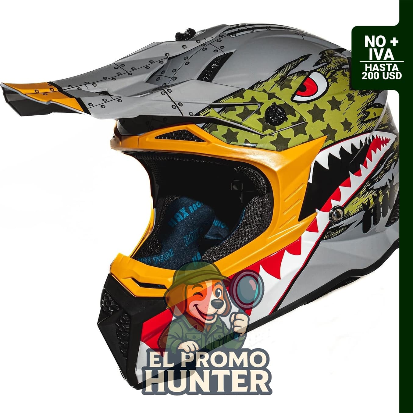 HAX Havoc Fullface, casco todoterreno ligero y duradero, certificado por DOT para seguridad.