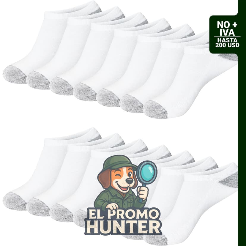 Hanes Pack de 14 pares de calcetines para mujer, invisibles y acolchados, con tecnología que absorbe la humedad.