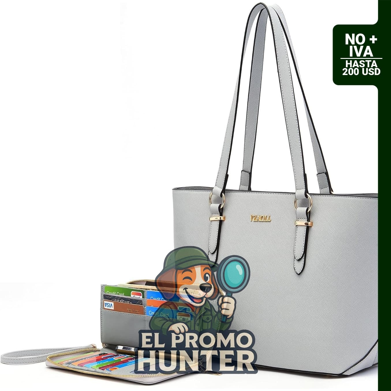YZAOLL Set de bolso y billetera de cuero sintético, incluye bolso de hombro y billetera.