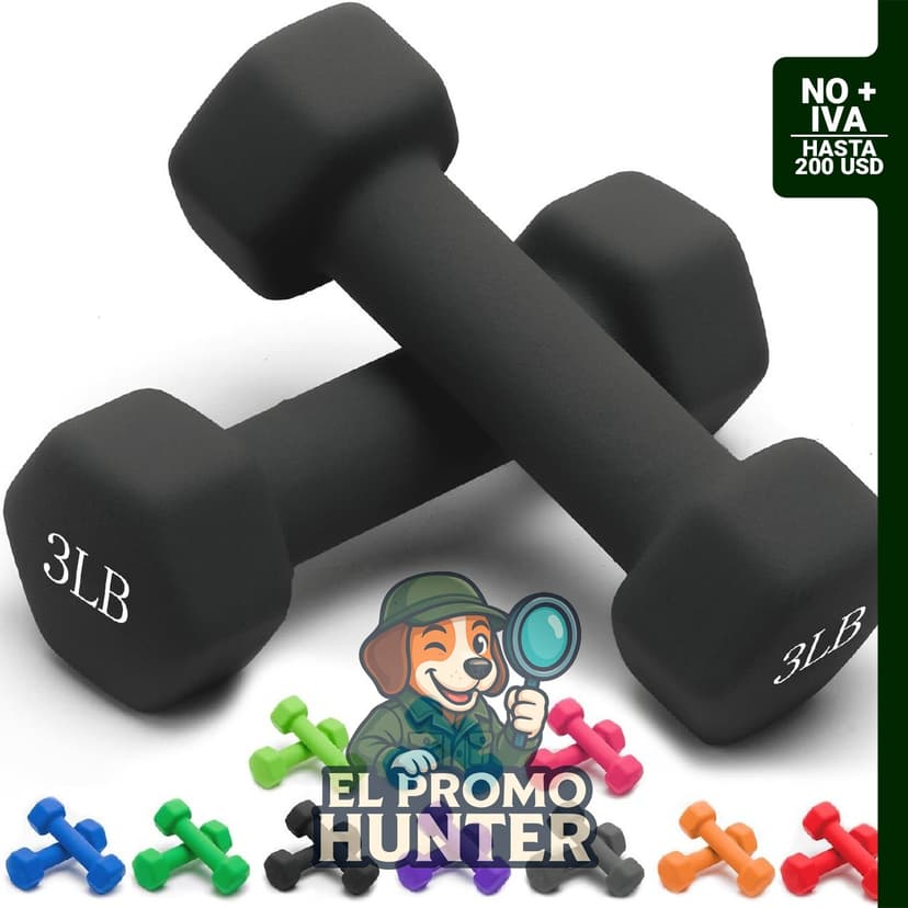 Portzon Mancuernas de neopreno, antideslizantes, de 0,45 a 6,8 kg, para entrenamiento de fuerza.